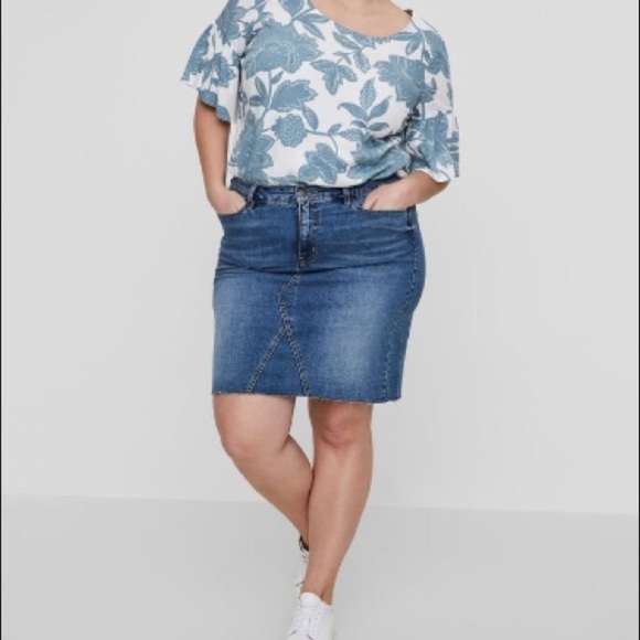 Junarose raw hem denim skirt - Picture 2 of 5